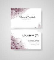 Abstract splashed watercolor business card vector