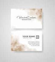 Abstract splashed watercolor business card vector