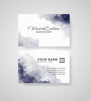 Abstract splashed watercolor business card vector