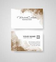 Abstract splashed watercolor business card vector