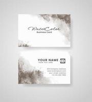 Abstract splashed watercolor business card vector