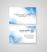 Abstract splashed watercolor business card vector