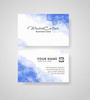 Abstract splashed watercolor business card vector