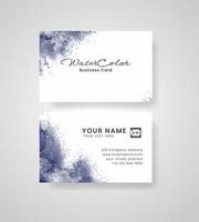 Abstract splashed watercolor business card vector