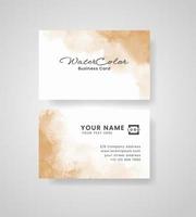 Abstract splashed watercolor business card vector