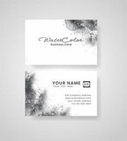 Abstract splashed watercolor business card vector