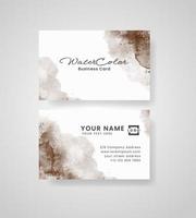 Abstract splashed watercolor business card vector