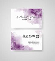 Abstract splashed watercolor business card vector