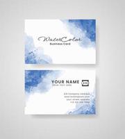 Abstract splashed watercolor business card vector