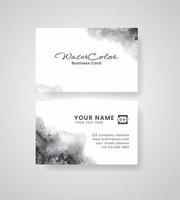 Abstract splashed watercolor business card vector