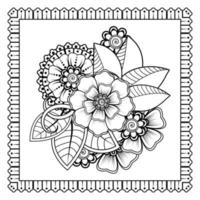 patrón circular en forma de mandala para henna, mehndi, tatuaje, decoración. adorno decorativo en estilo étnico oriental. página de libro para colorear. vector