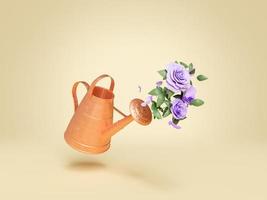 watering can with flowers coming out photo