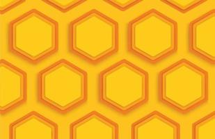 Ilustración de vector de plantilla de fondo de hexágono amarillo