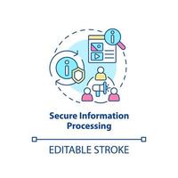 Secure information processing concept icon. Data changing. Basic digital skills abstract idea thin line illustration. Isolated outline drawing. Editable stroke. Arial, Myriad Pro-Bold fonts used vector