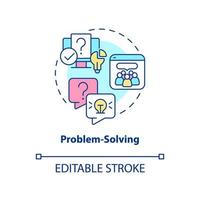 Problem solving concept icon. Find solution on internet. Digital skills abstract idea thin line illustration. Isolated outline drawing. Editable stroke. Arial, Myriad Pro-Bold fonts used vector