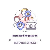 Increased regulation concept icon. Cryptocurrency issue in nearest future abstract idea thin line illustration. Isolated outline drawing. Editable stroke. Arial, Myriad Pro-Bold fonts used vector