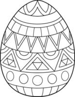 Patterned Easter Egg Coloring Page vector