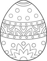 Patterned Easter Egg Coloring Page vector