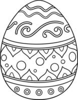 Patterned Easter Egg Coloring Page vector