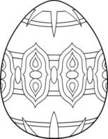 Patterned Easter Egg Coloring Page vector