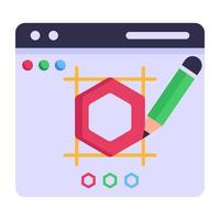 A modern flat icon of web designing, editable vector