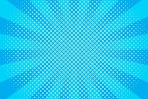 Flat blue comic style background with halftone vector