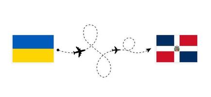 vuelo y viaje desde ucrania a república dominicana por concepto de viaje en avión de pasajeros vector