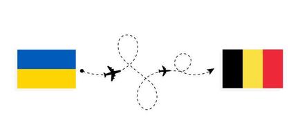 vuelo y viaje de ucrania a bélgica por concepto de viaje en avión de pasajeros vector