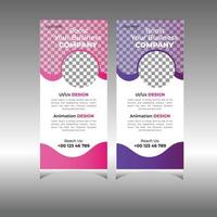Roll up banner template vector