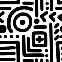 BLACK AND WHITE SEAMLESS VECTOR BACKGROUND WITH ABSTRACT ELEMENTS