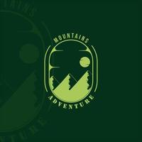 mountain outdoor logo vintage vector illustration template icon graphic design