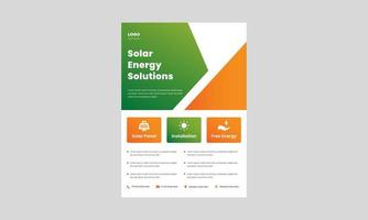 best solar energy flyer design template. best solar energy solution poster, leaflet design. solar energy flyer design print ready. vector