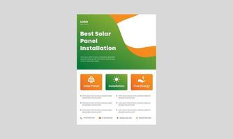 best solar energy flyer design template. best solar energy solution poster, leaflet design. solar energy flyer design print ready. vector