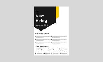 we are hiring flyer design template. hiring now flyer poster design. we are hiring join us design template. vector