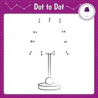 Educational game for preschool children. Vector illustration. Connect the dots. Lamp