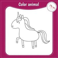 lindo animal de dibujos animados. unicornio de colores vector