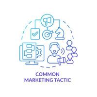 Common marketing tactic blue gradient concept icon. Influencers ads content. Promoting product abstract idea thin line illustration. Isolated outline drawing. Myriad Pro-Bold font used vector