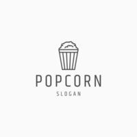 Popcorn line art logo icon design template vector