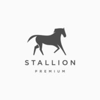 plantilla de diseño de icono de logotipo de silueta de semental de caballo vector