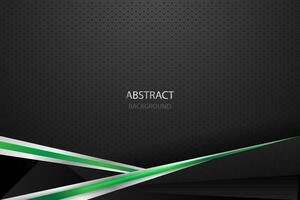 Abstract dark green light on metal black with circle mesh design. Modern luxury futuristic technology steel background vector illustration