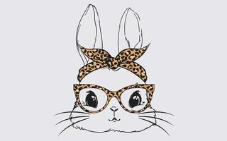 Bunny Face Leopard vector