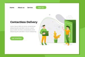 Unique Modern flat design concept of Contactless Delivery for website and mobile website. Landing page template. Easy to edit and customize. Vector illustration