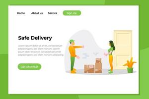 Unique Modern flat design concept of Safe Delivery for website and mobile website. Landing page template. Easy to edit and customize. Vector illustration