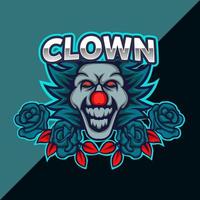 clown mascot logo template for esport team vector