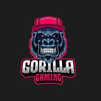 Gorilla gaming mascot logo template for esport team vector