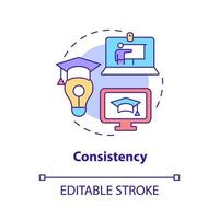 Consistency concept icon. Advantages of electronic learning abstract idea thin line illustration. Isolated outline drawing. Editable stroke. Roboto-Medium, Myriad Pro-Bold fonts used vector