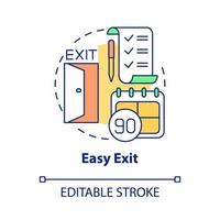 Easy exit concept icon. Encouraging foreign entrepreneurs abstract idea thin line illustration. Business in India. Isolated outline drawing. Editable stroke. Roboto-Medium, Myriad Pro-Bold fonts used vector