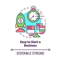 Easy to start business concept icon. Competitive Asian country abstract idea thin line illustration. Isolated outline drawing. Editable stroke. Roboto-Medium, Myriad Pro-Bold fonts used vector