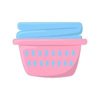 Vector washbowl for laundry with clothers isolated illustration