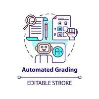 Automated grading concept icon. Evaluating student process. Education abstract idea thin line illustration. Isolated outline drawing. Editable stroke. Roboto-Medium, Myriad Pro-Bold fonts used vector